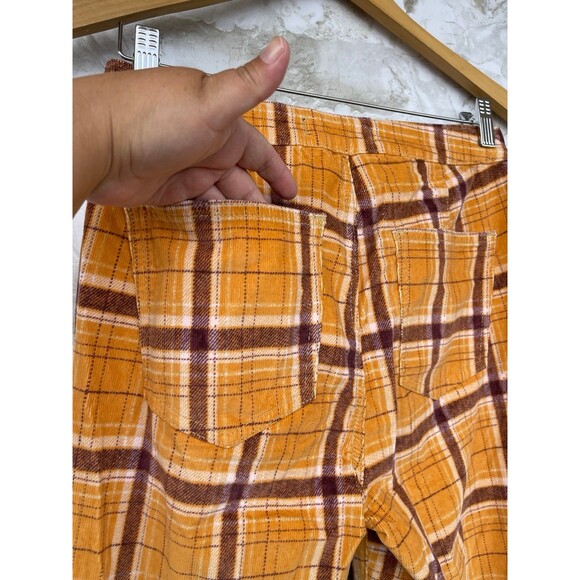 FREE PEOPLE Plaid Float On Flare Corduroy Pants size 28 - Picture 10 of 12